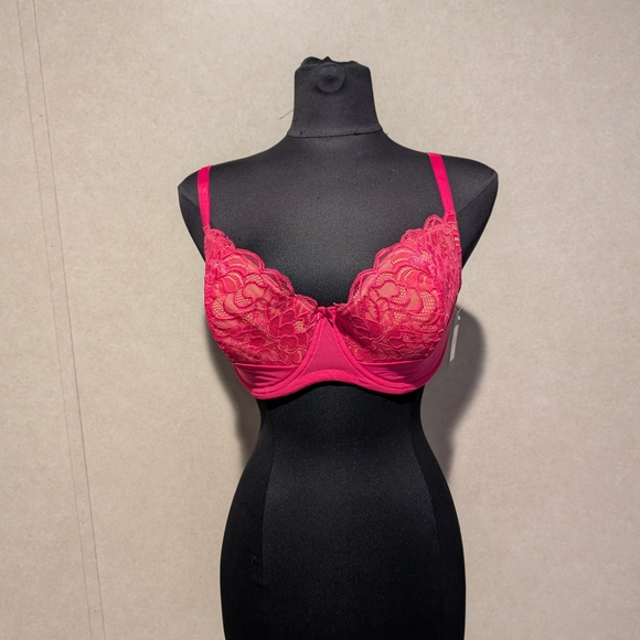 Frederick's of Hollywood Hot Pink Lace Bra - Picture 2 of 5